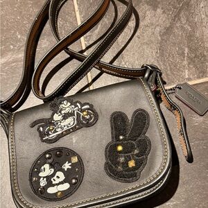 Coach Patricia 18 Calf Leather Saddle Bag